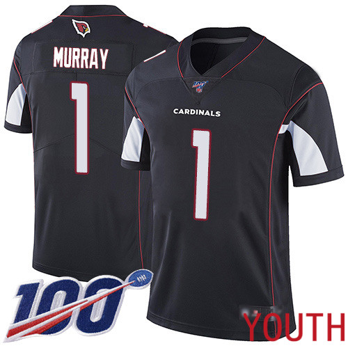 Arizona Cardinals Limited Black Youth Kyler Murray Alternate Jersey NFL Football #1 100th Season Vapor Untouchable->youth nfl jersey->Youth Jersey